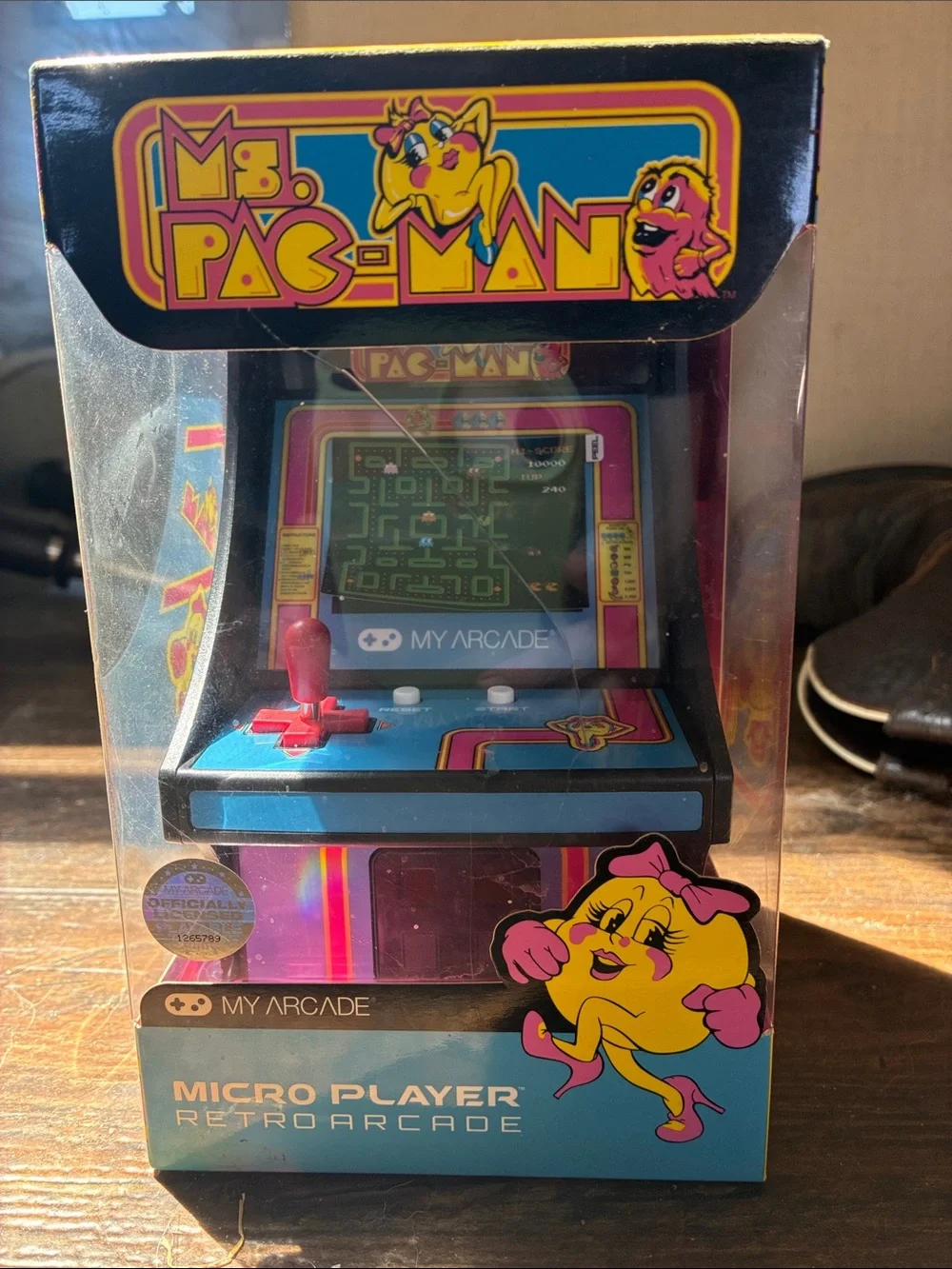 Arcade Ms. Pac-Man Retro Micro Arcade - Blue/Pink/Yellow